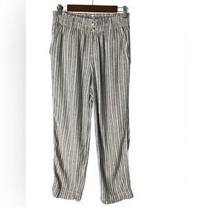 Briggs Women’s Striped Linen blend Pull On Pants Size M